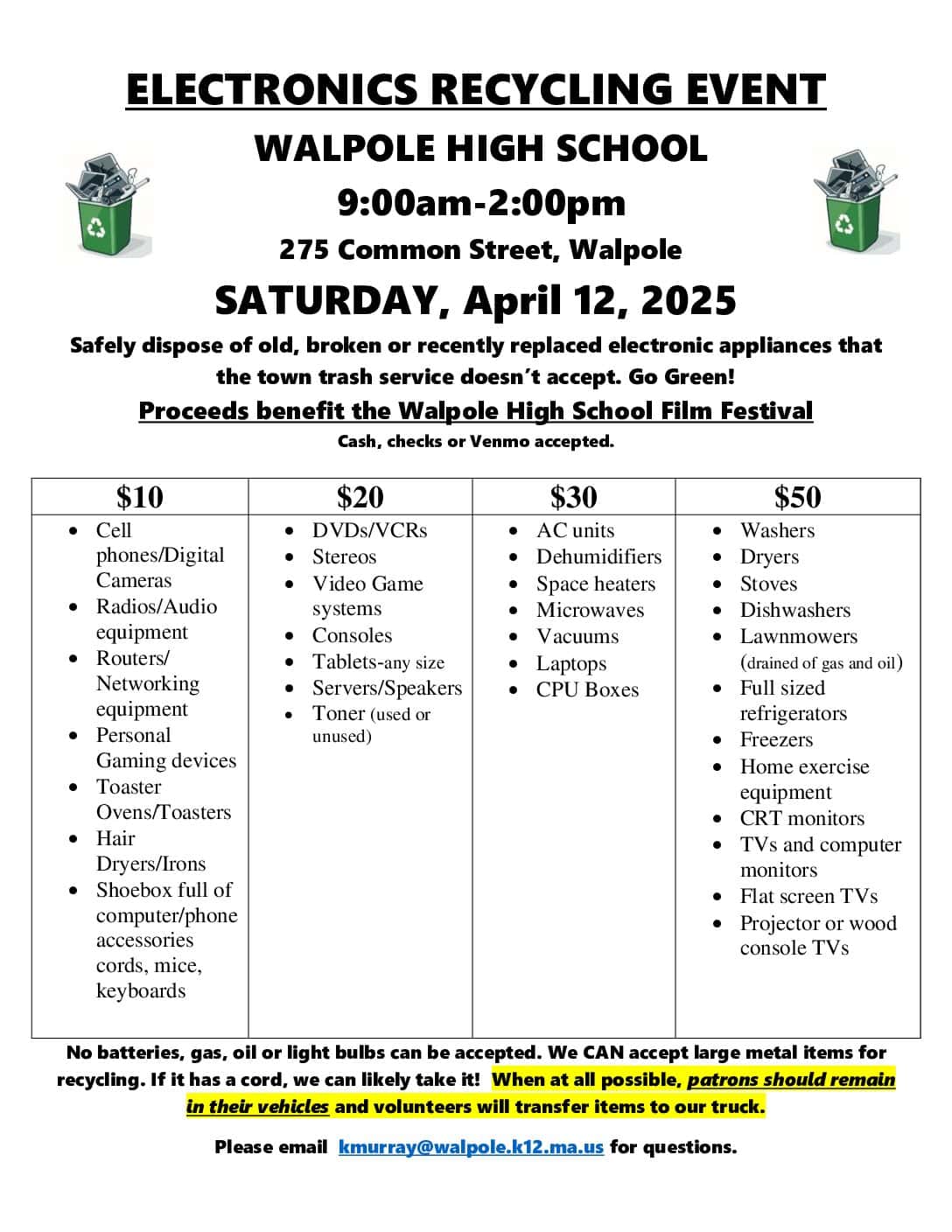 Walpole HS Film Festival